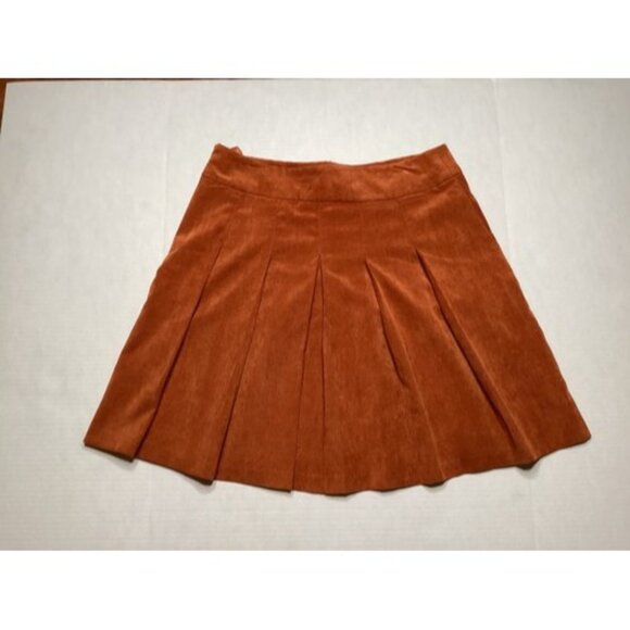 Chelsea & Theodore Corduroy A Line Skirt Women's Size 10 Brown/tan W/Pockets - Picture 2 of 5